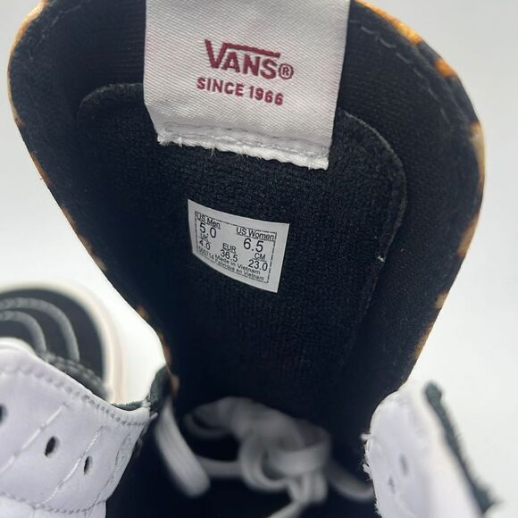 Vans SK8-Hi "quilted" leopard patchwork 38 DX high top sneakers NEW women 6.5 - Picture 4 of 6
